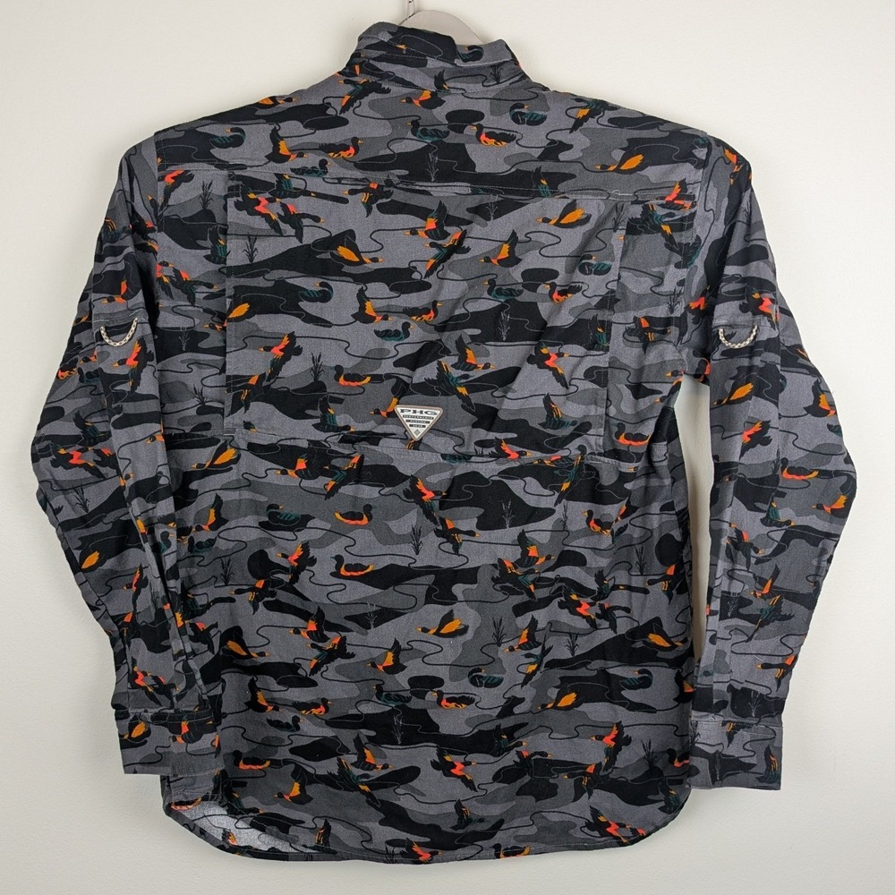Columbia Sportswear Long Sleeve Button Down Shirt Gray Duck Camo L G - Picture 5 of 11